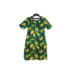 Old Navy Womens Tropical Banana Print Short Sleeve Dress M